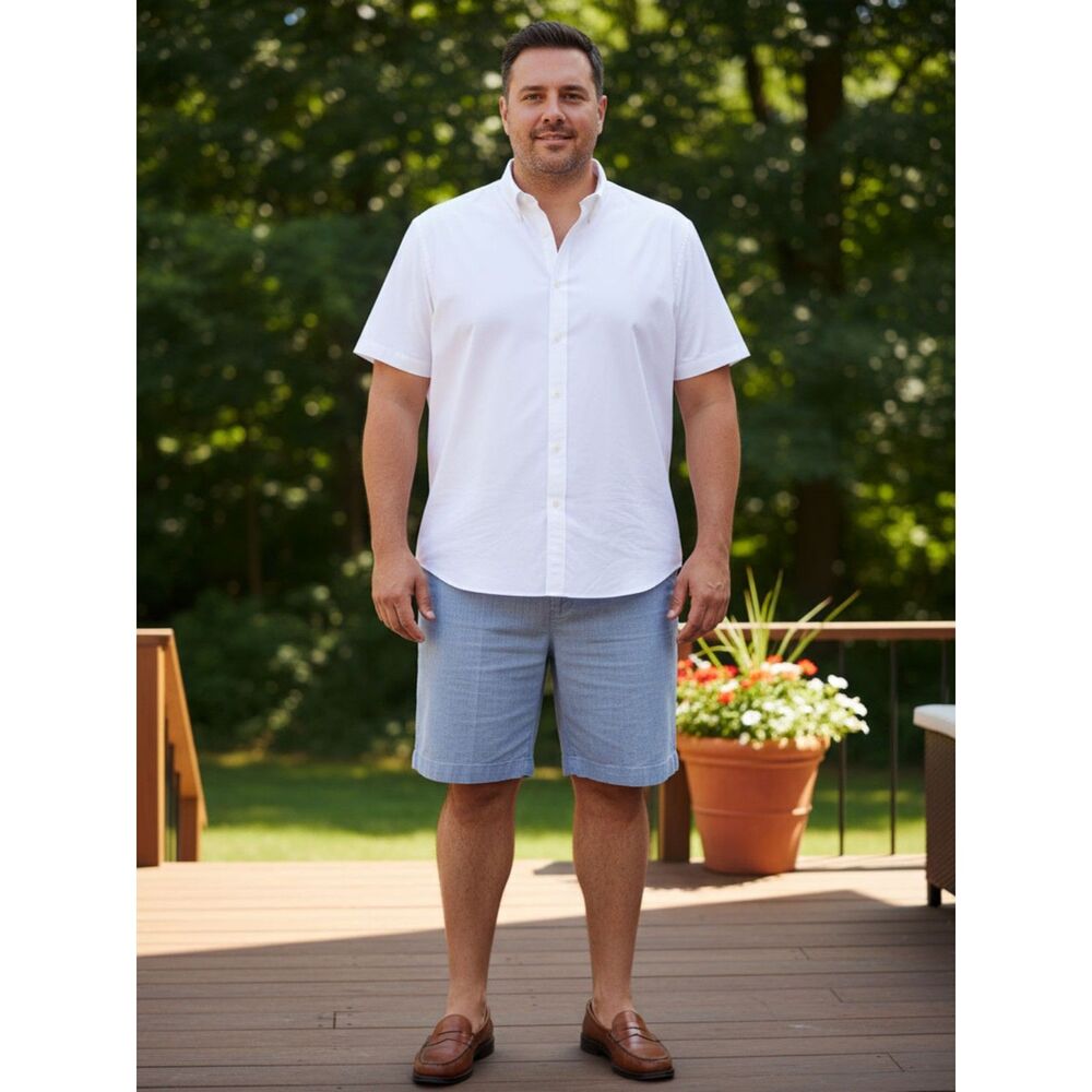 Cremieux Men’s Light Blue Wash Bermuda Shorts (Size 42)